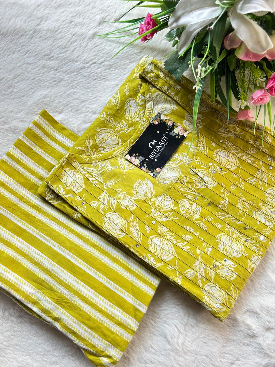 pleated cotton two piece