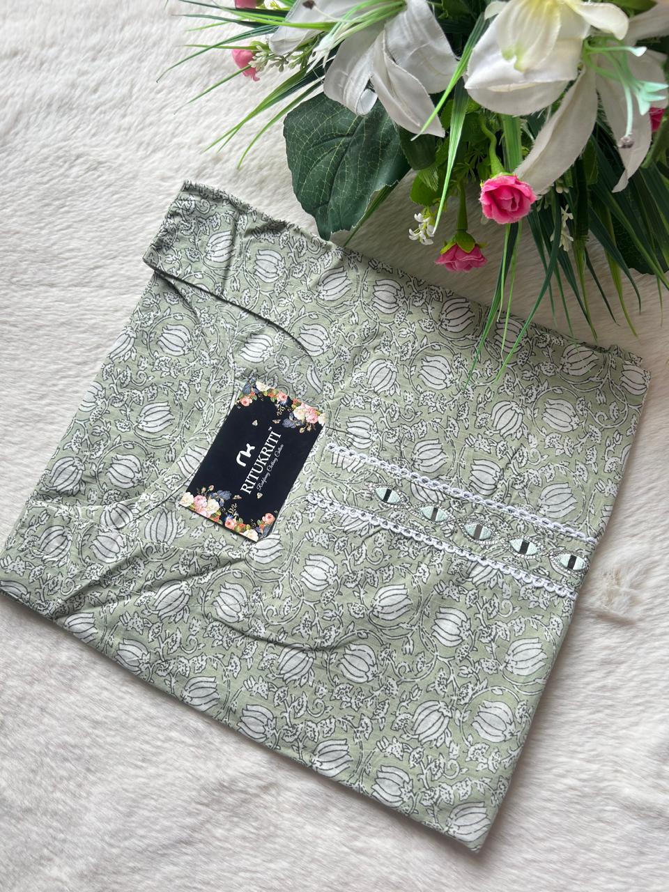 Round neck cotton kurti
