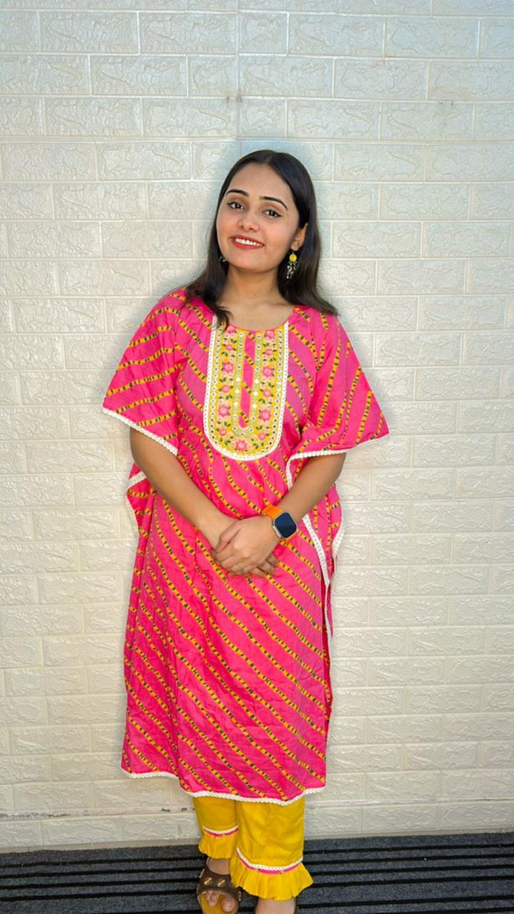 Cotton Kaftan and bottom set