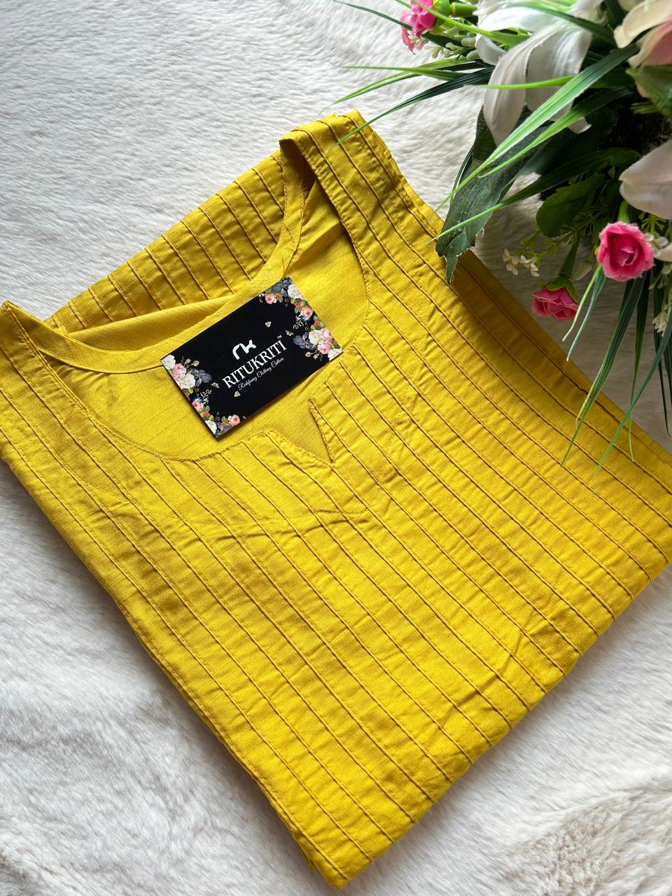 Pleated muslin kurti