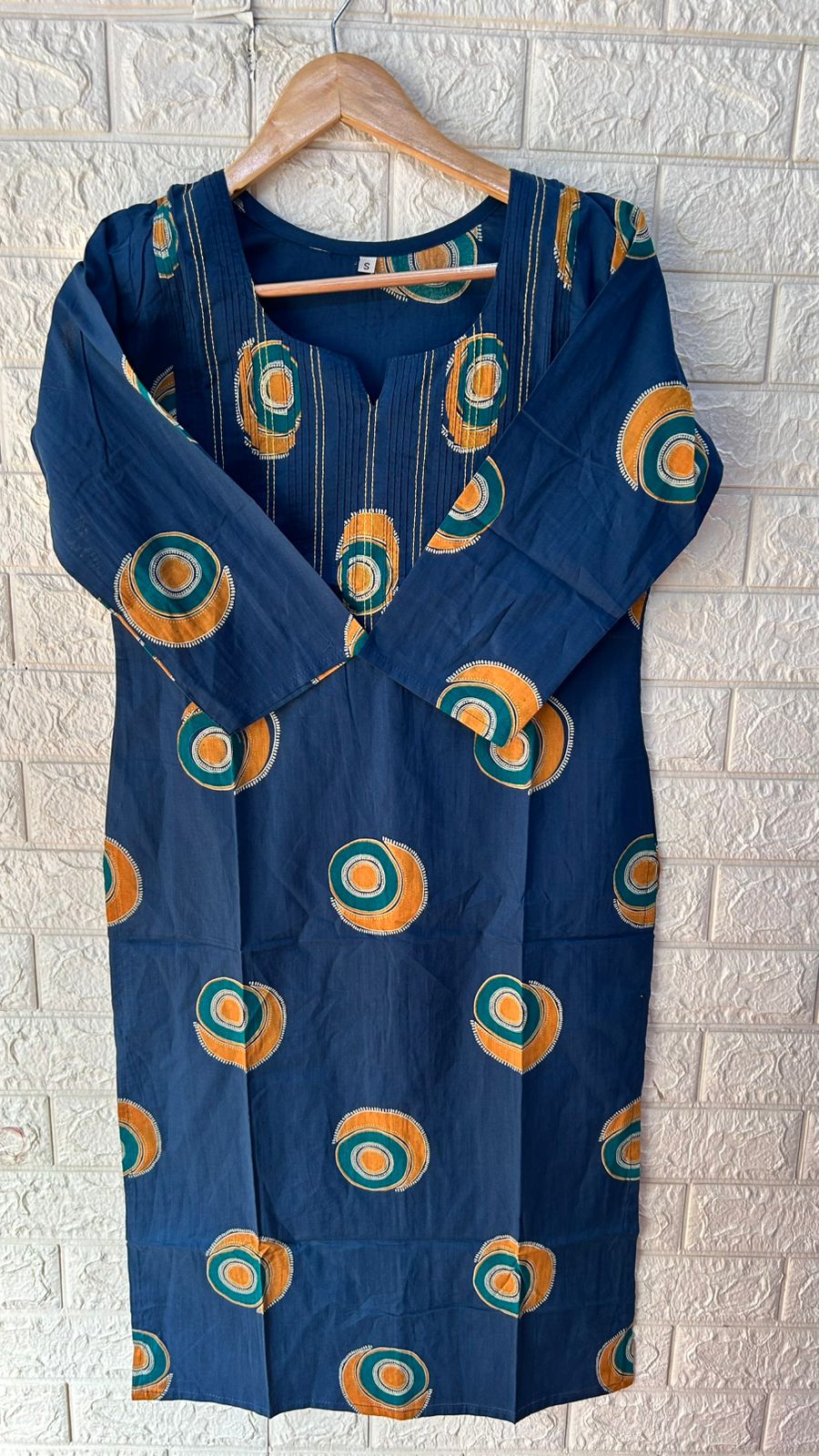 Thread work cotton kurti