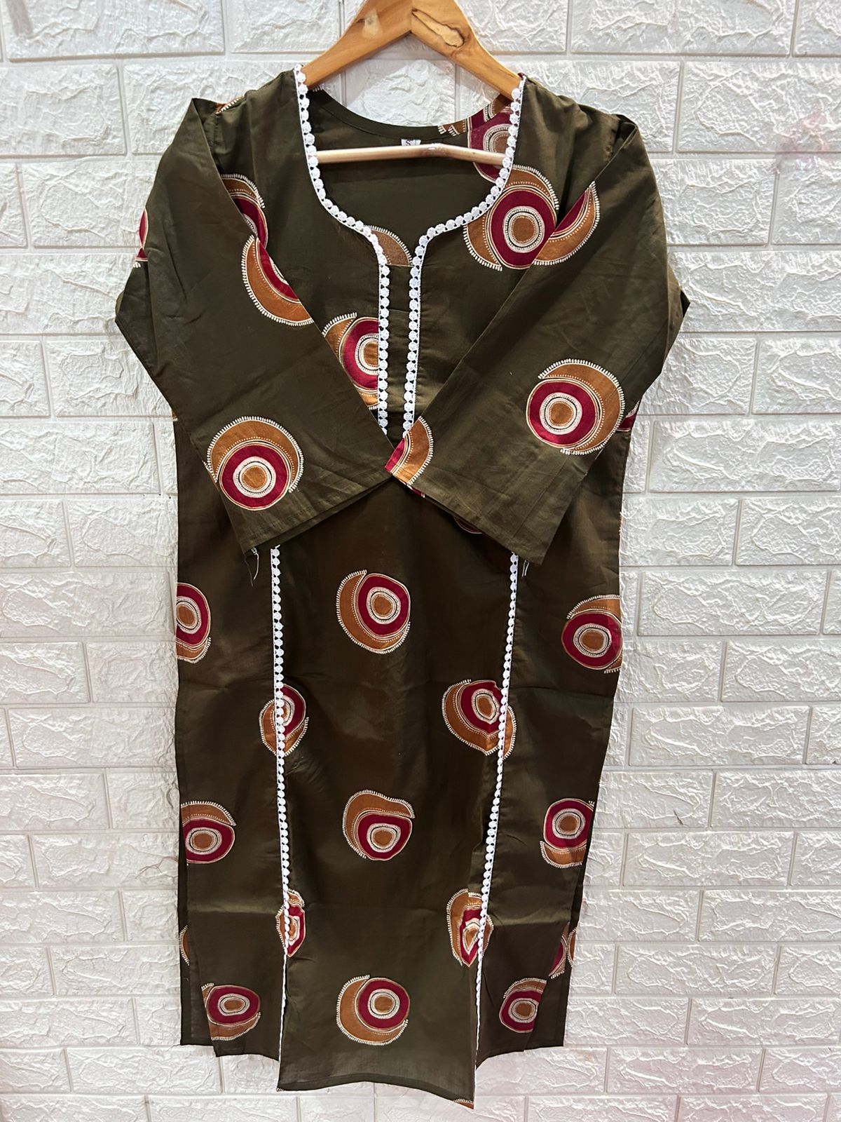 Cotton laced kurti