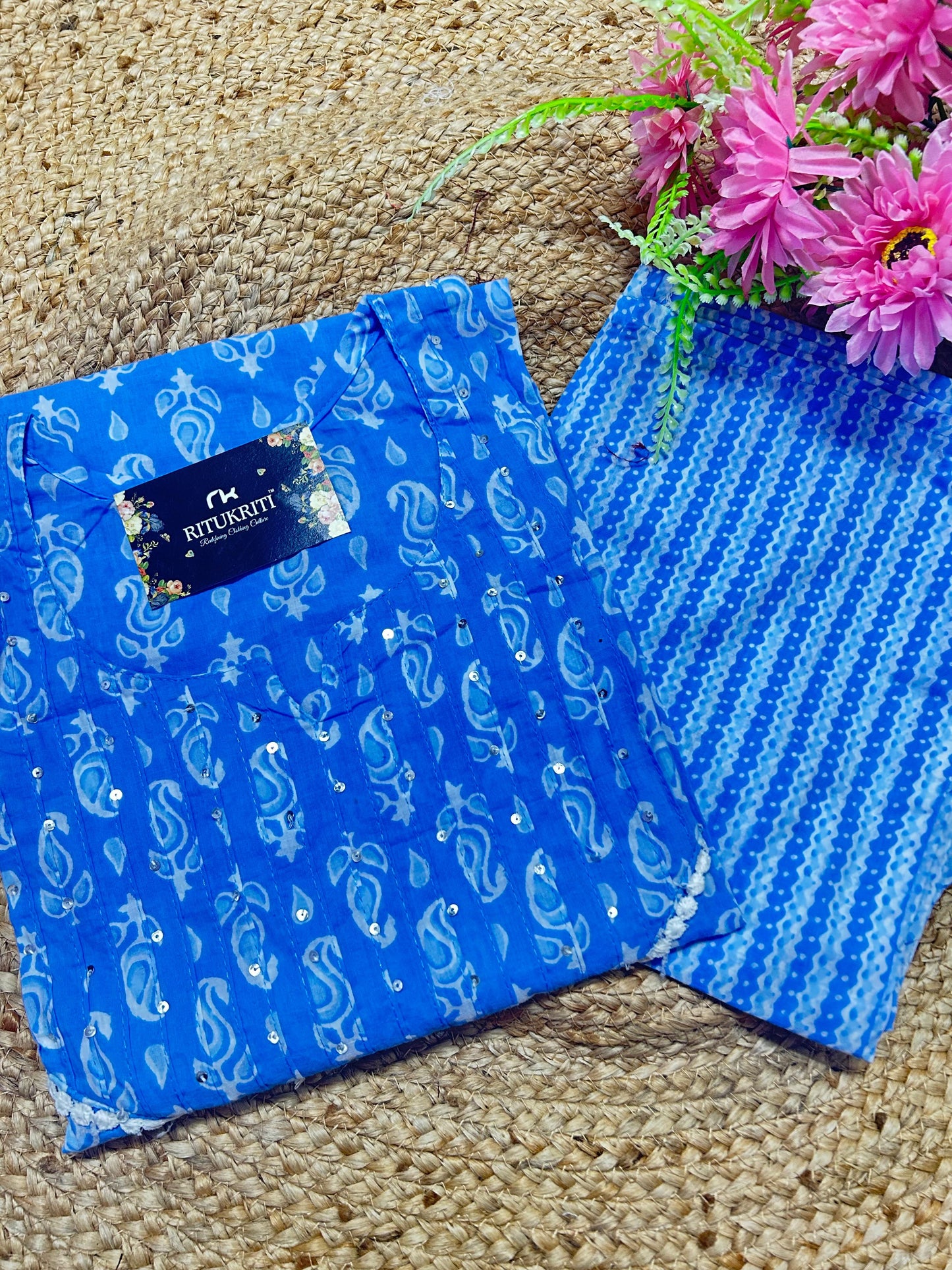 Round neck neck cotton two piece
