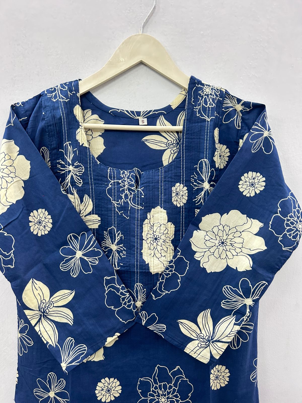 Thread work cotton kurti