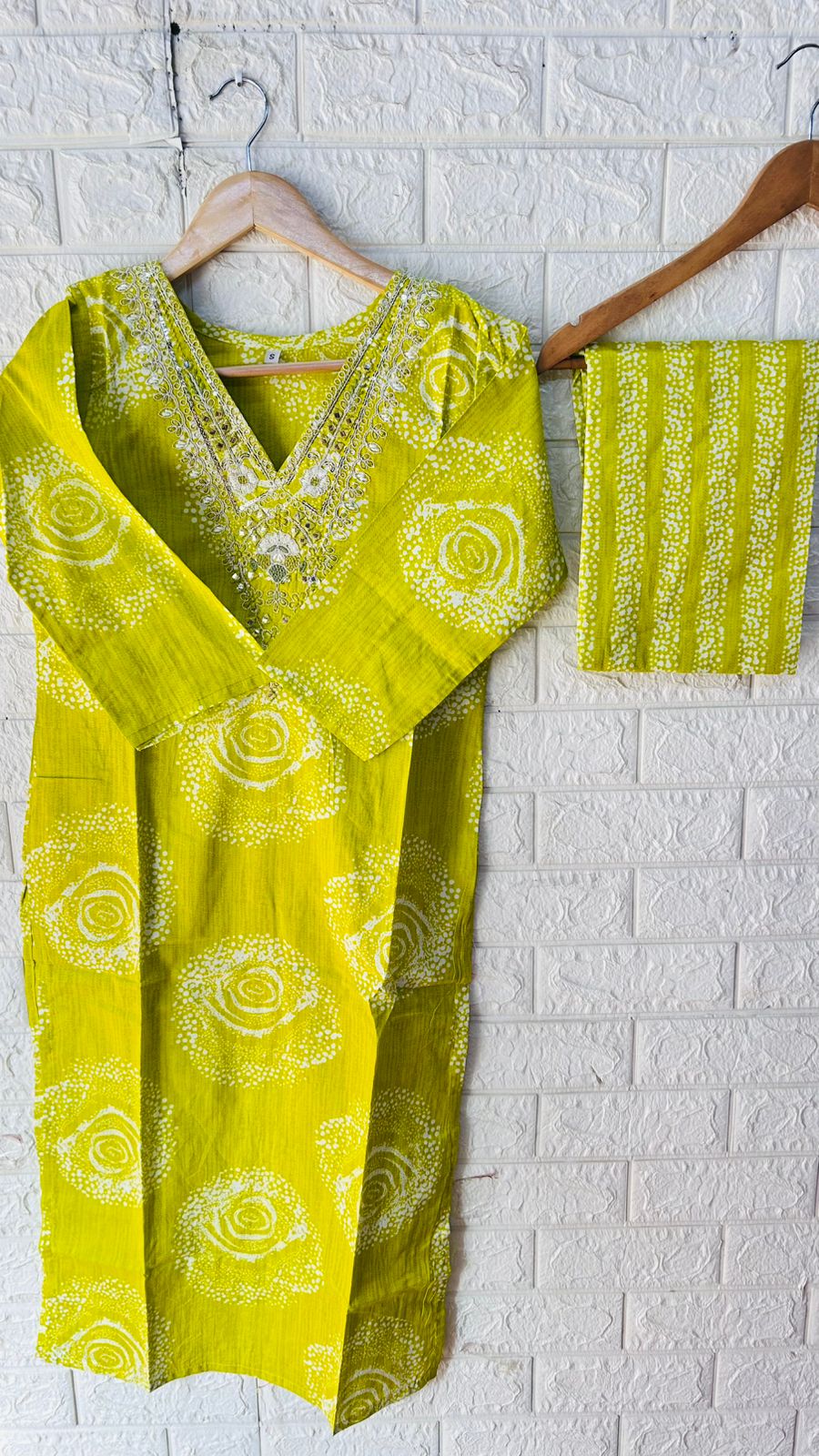 Embroidered cotton two piece