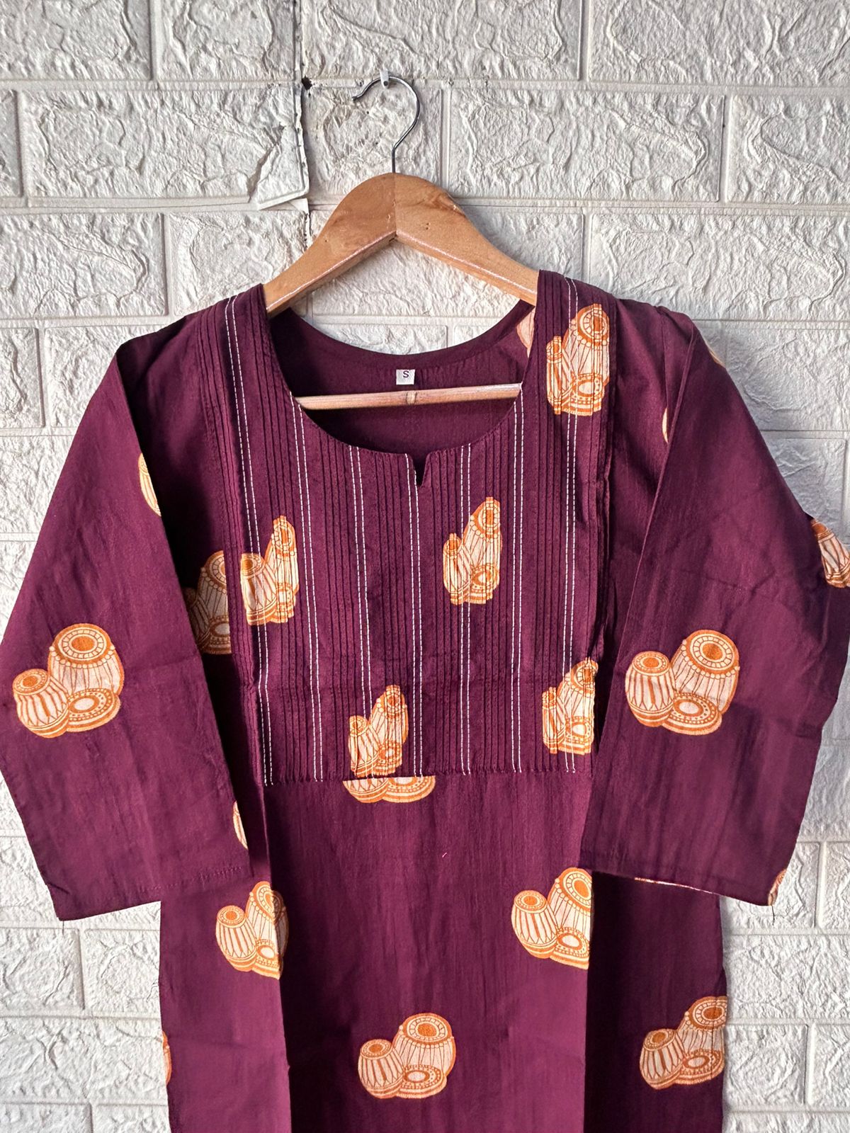 Cotton thread work kurti