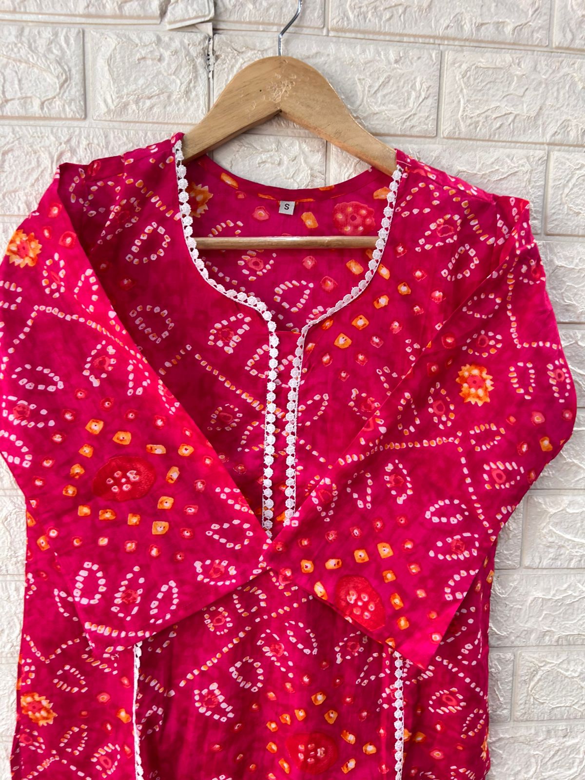 Cotton lace kurti