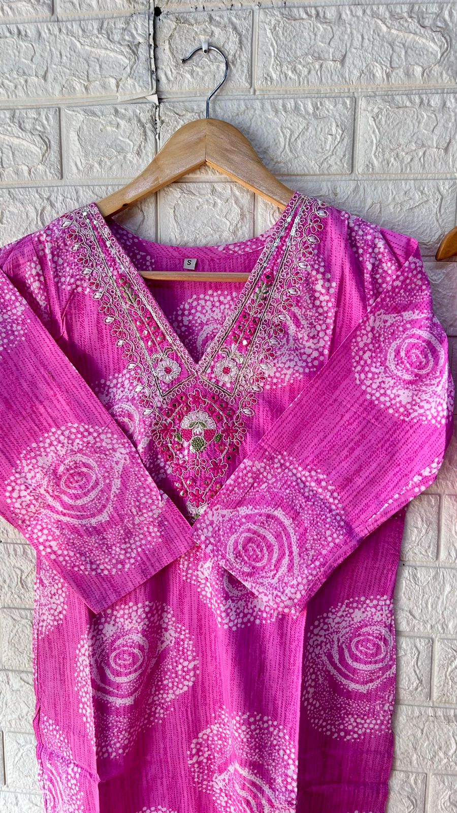Embroidered cotton two piece