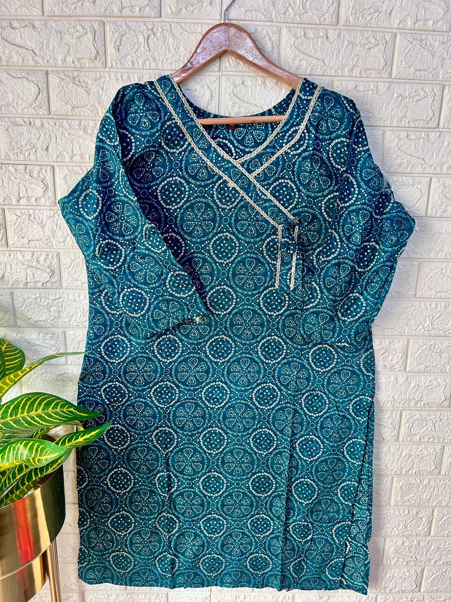 Plus size Angrakha rayon kurti