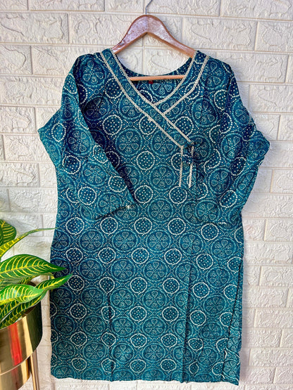 Plus size Angrakha rayon kurti