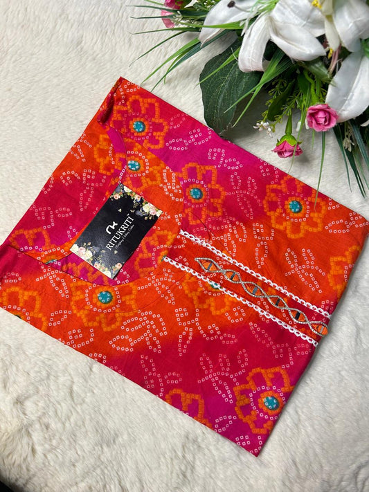 Round neck cotton kurti