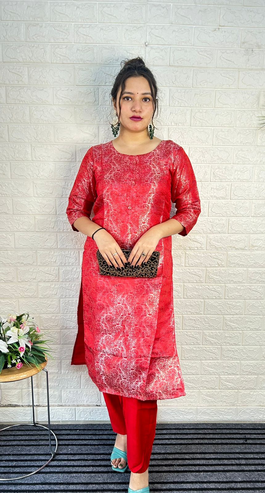 Cotton lining banarasi kurti