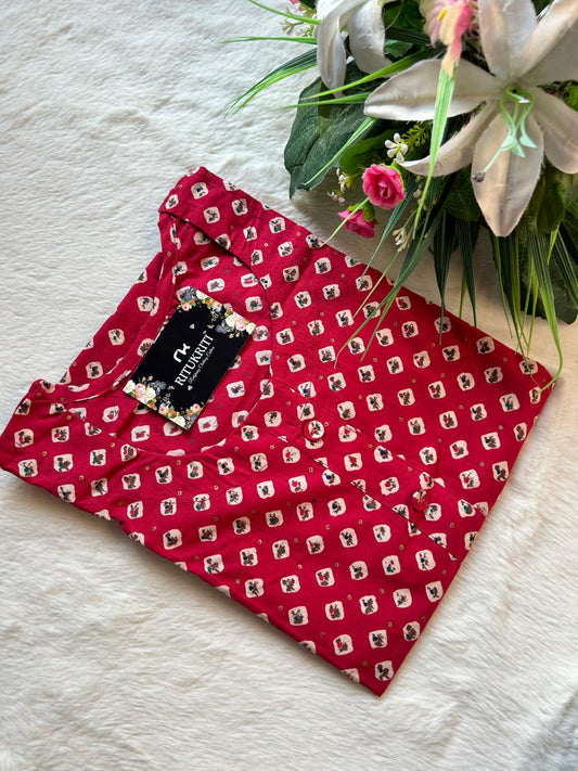 Round neck cotton kurti