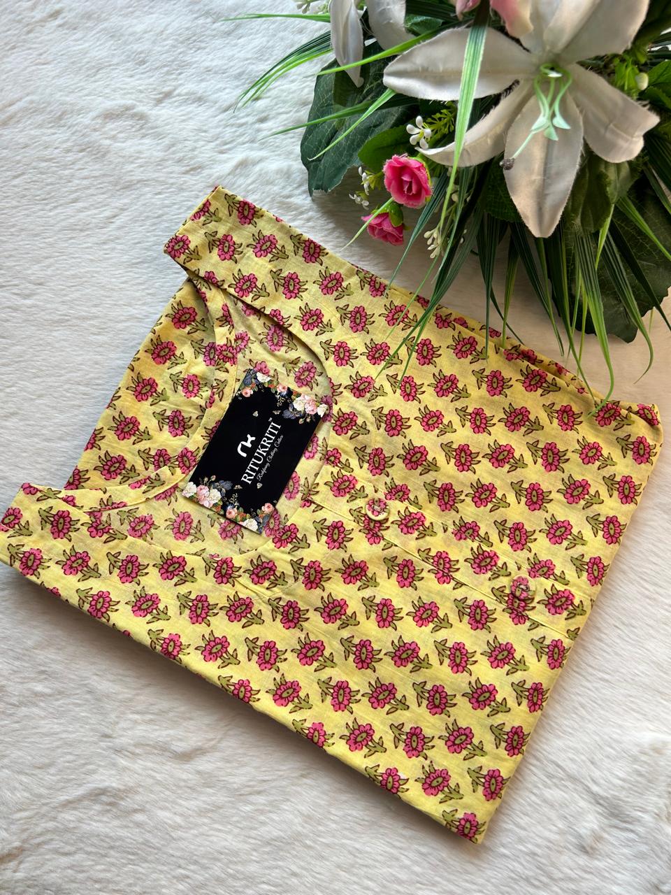 Round neck cotton kurti
