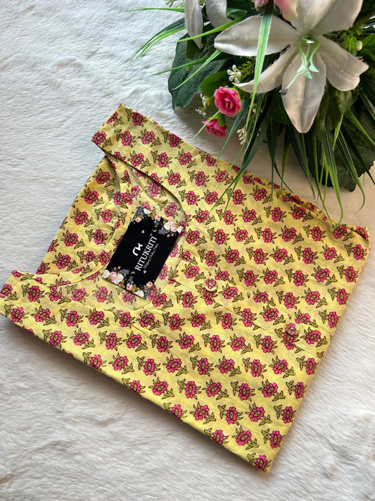 Round neck cotton kurti
