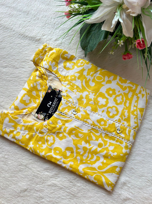 Round neck cotton kurti