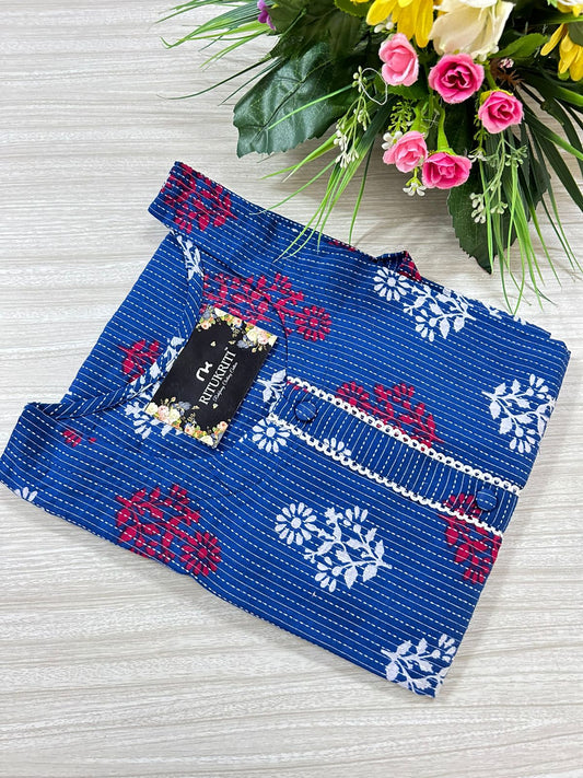 Round neck cotton kurti