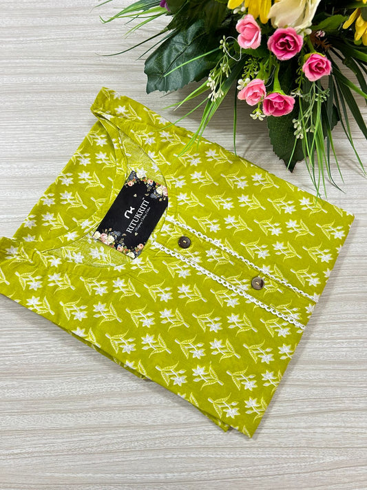 Round neck cotton kurti