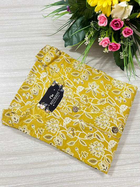Round neck cotton kurti