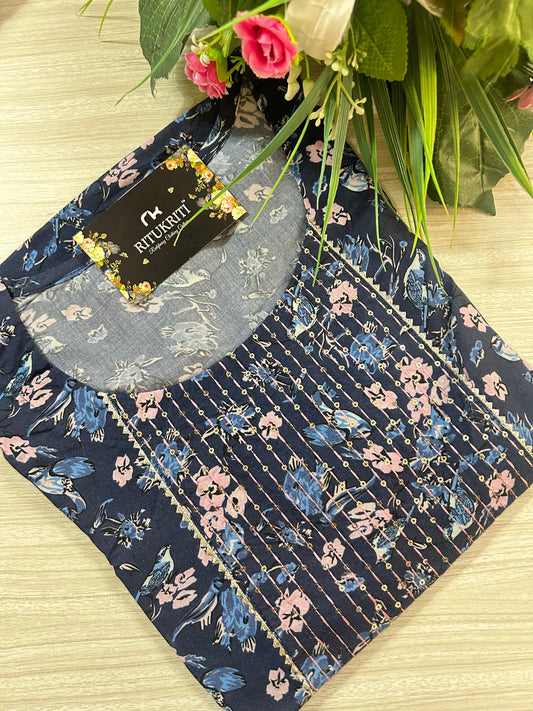 Round neck cotton kurti