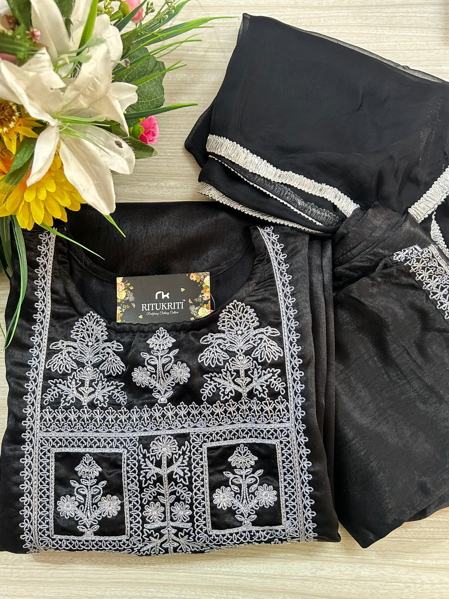Micro-velvet suit set with lining