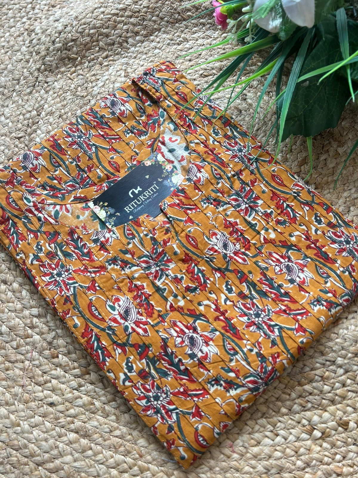 Pleated cotton kurti