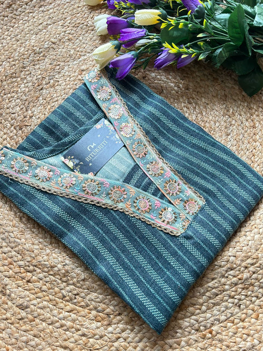 Pashmina v-neck winter wear kurti