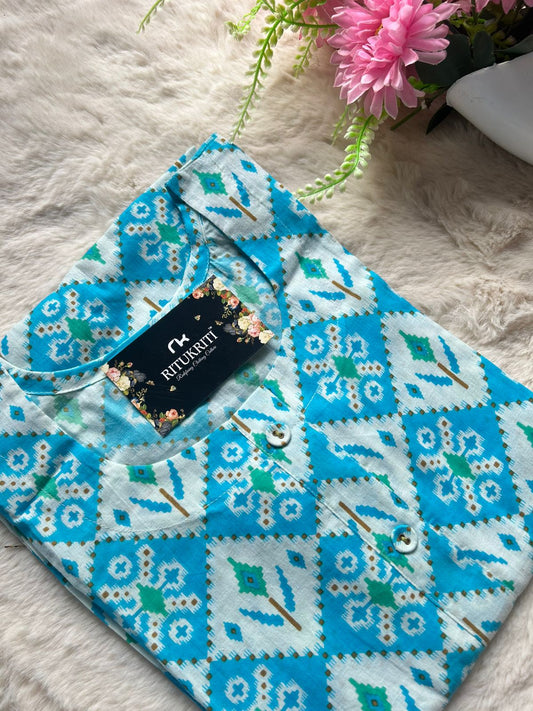 Round neck cotton kurti