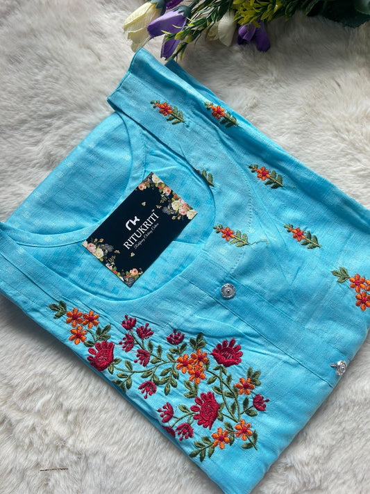 Round neck cotton kurti