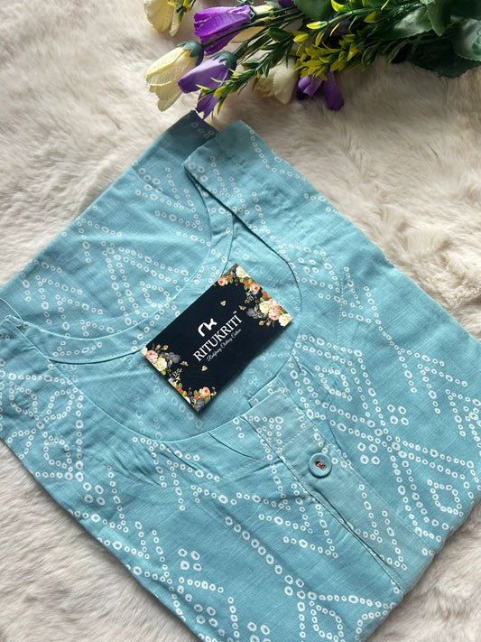 Round neck cotton kurti