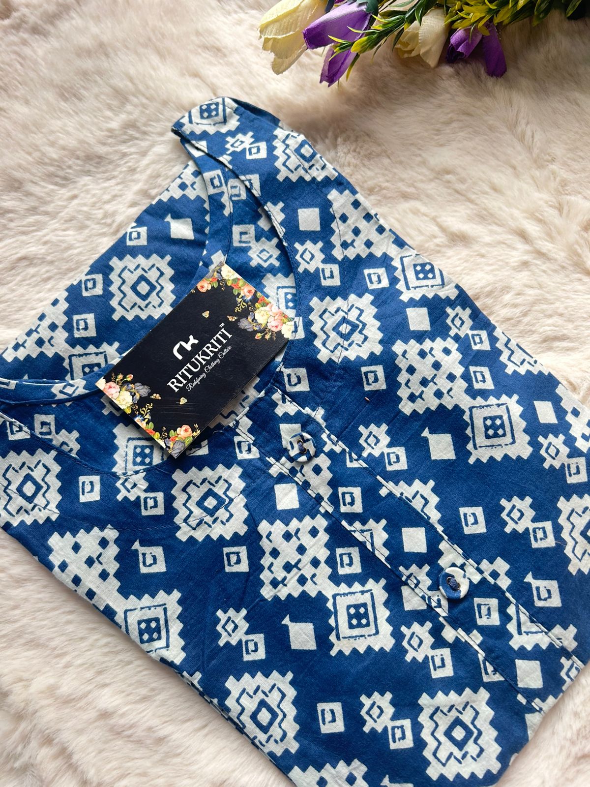 Round neck cotton kurti