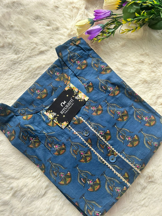 Round neck cotton kurti