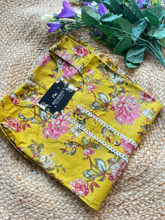 Round neck cotton kurti