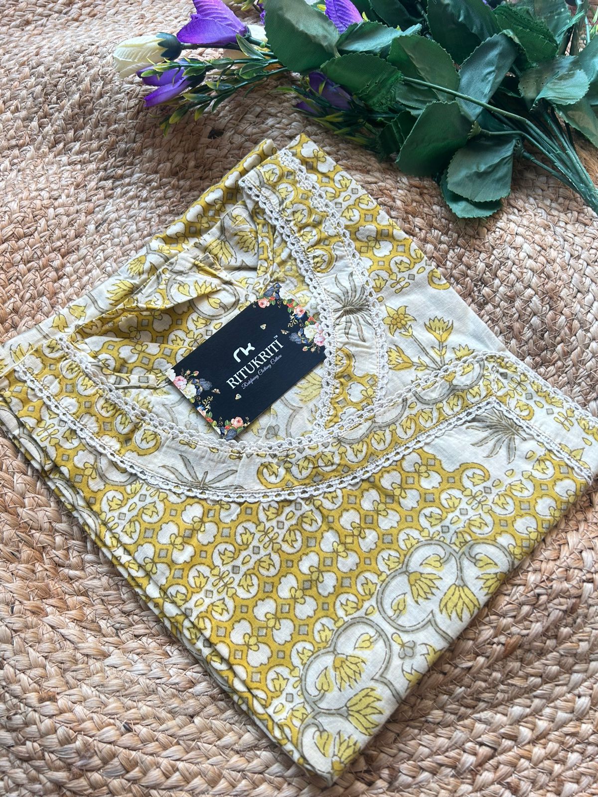 Round neck cotton kurti