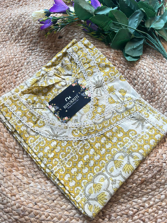 Round neck cotton kurti