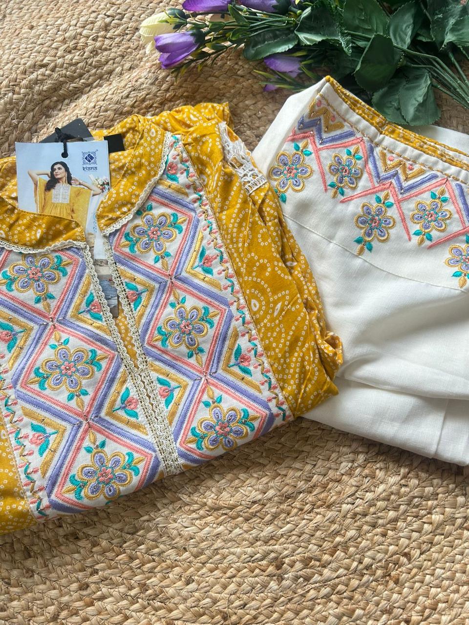 Cotton Kaftan and bottom set