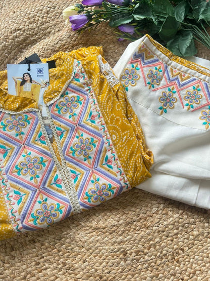 Cotton Kaftan and bottom set