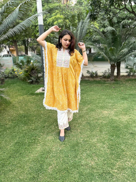 Cotton Kaftan and bottom set
