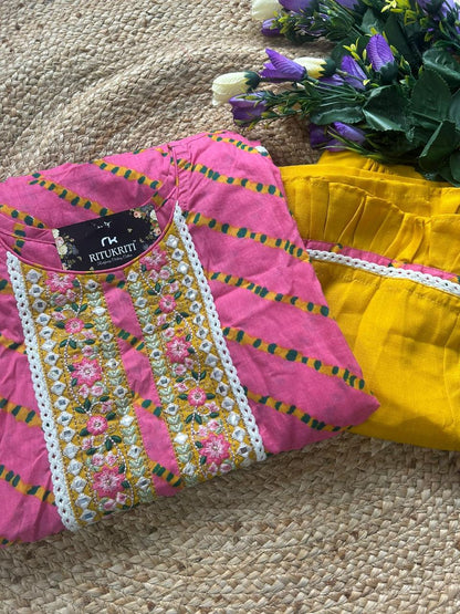 Cotton Kaftan and bottom set