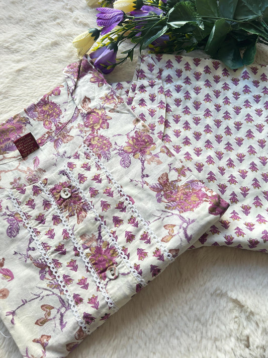 Round neck neck cotton two piece