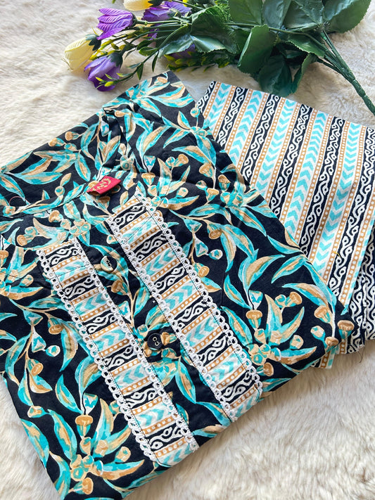 Round neck neck cotton two piece