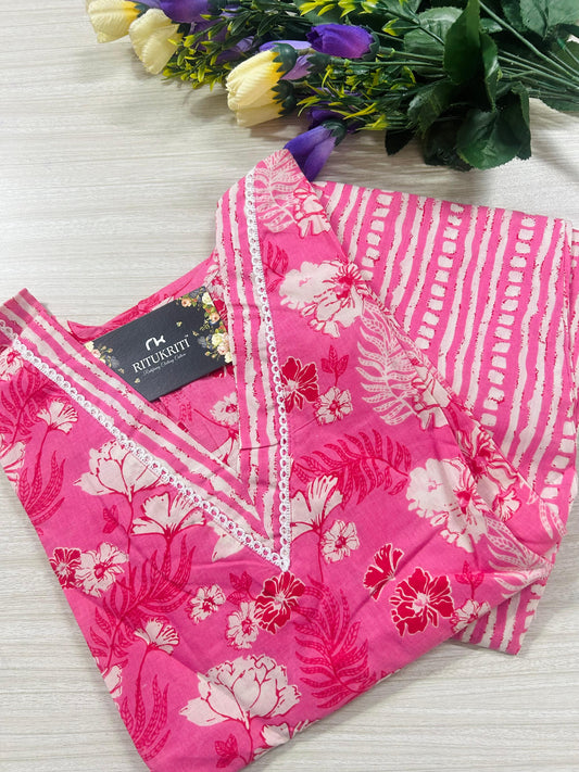 V-neck cotton two piece