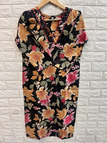 Cotton V neck kurti