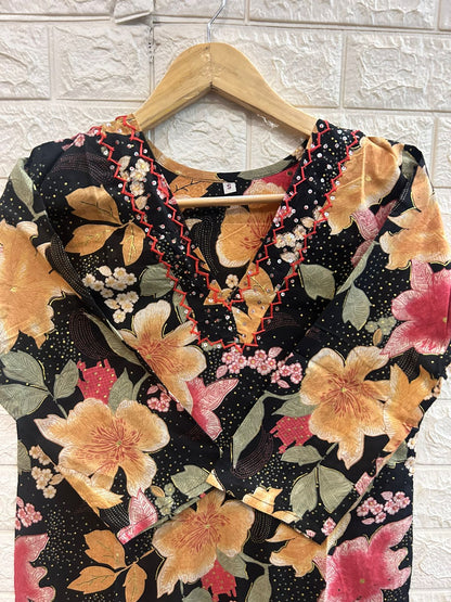 Cotton V neck kurti