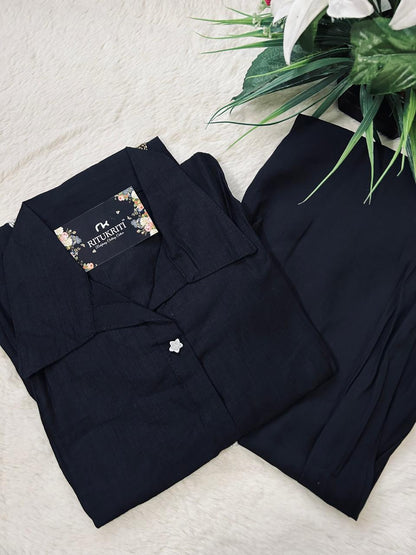 Cotton slub coo-rd set