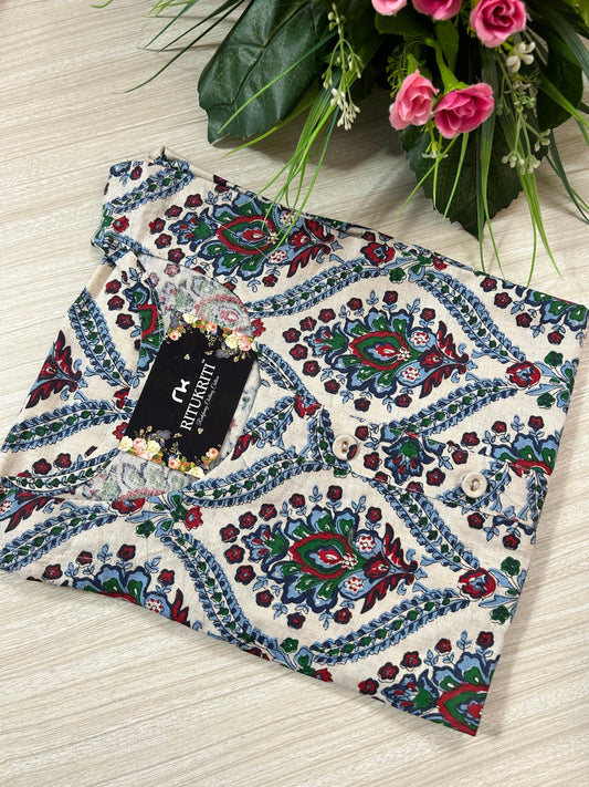 Round neck cotton kurti