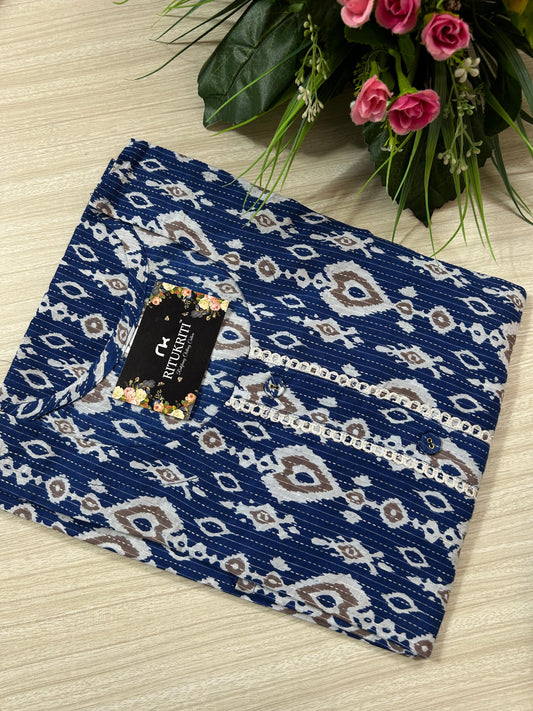 Round neck cotton kurti