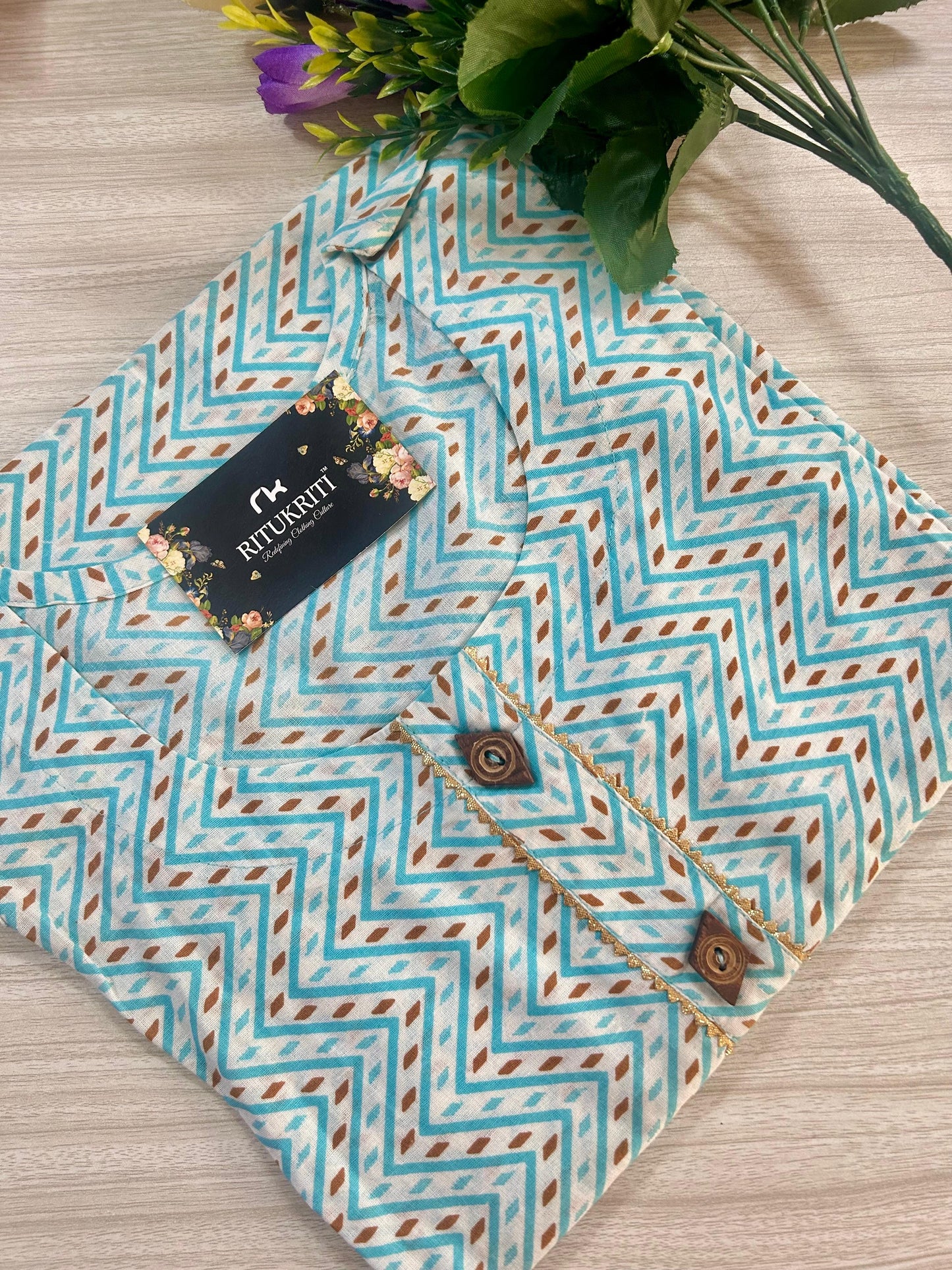 Round neck cotton kurti