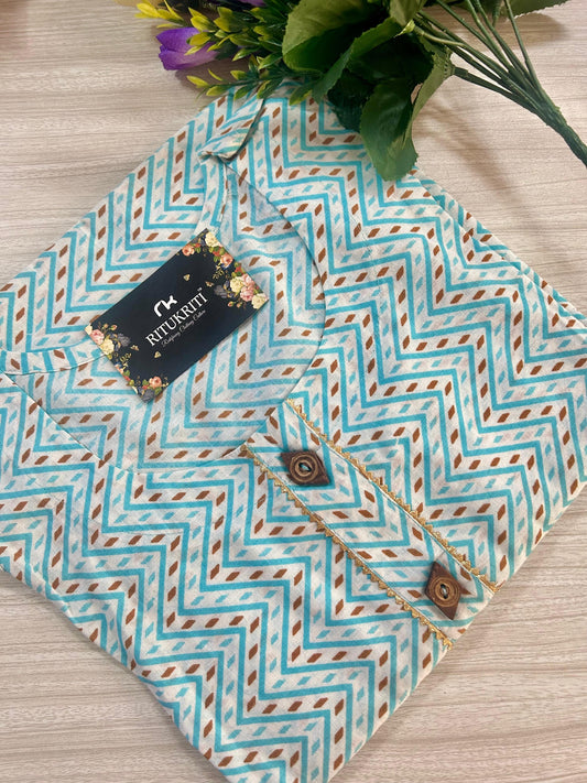 Round neck cotton kurti