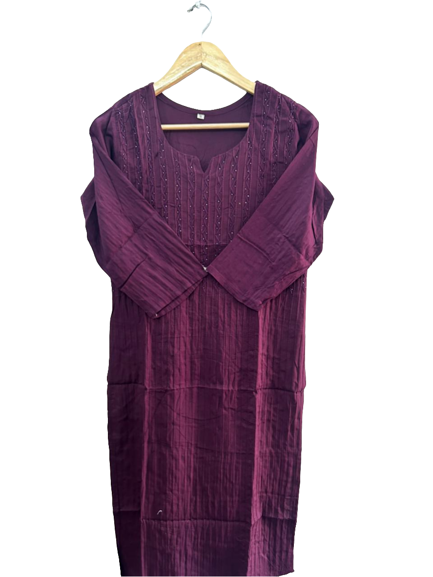 Beaded cotton kurti